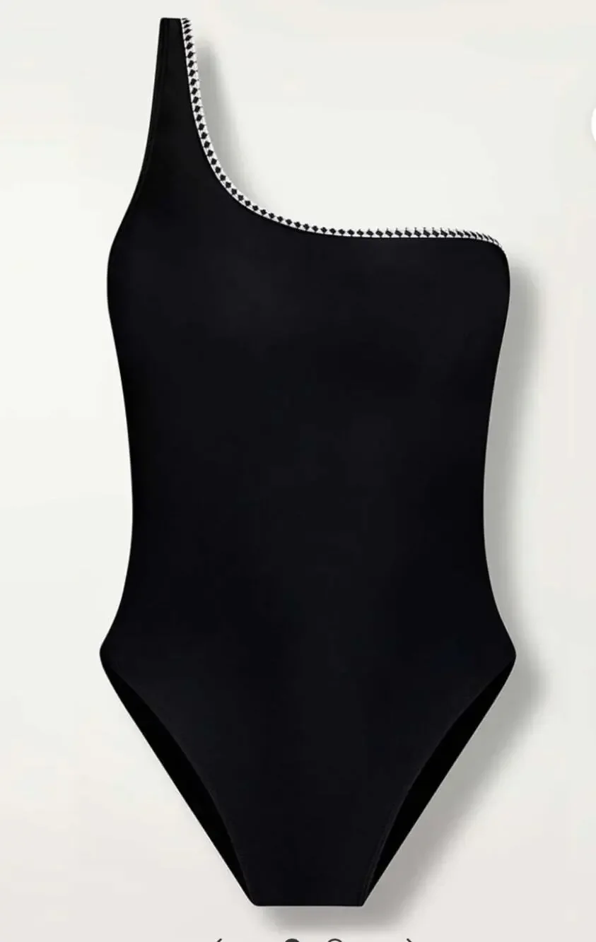 Lem Lem Lena One Shoulder Swimsuit Black L